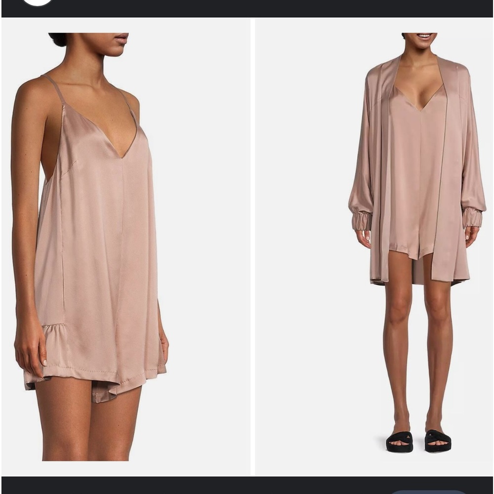 Lunya washable silk romper in otium tan size S